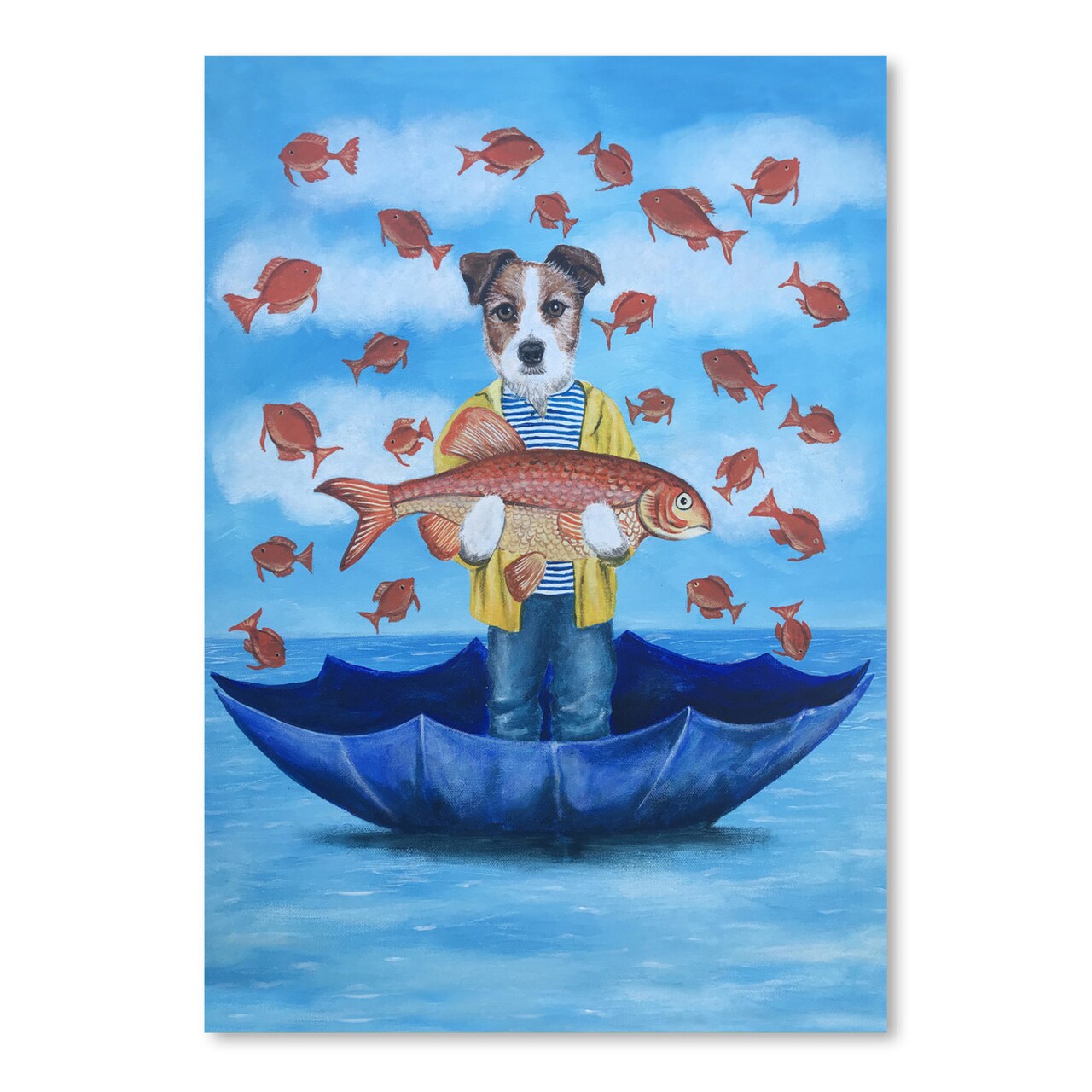 Jack Russell With Big Fish by Coco De Paris  Poster Art Print - Americanflat